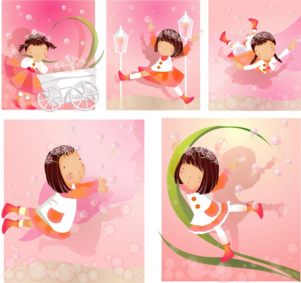 Elements of girl dandelion style Vector 93220 style girl dandelion   