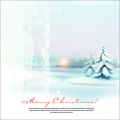 Winter landscape vector background 02 Vector Background landscape background   