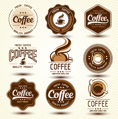 Original design coffee labels vector material 01 original labels coffee   