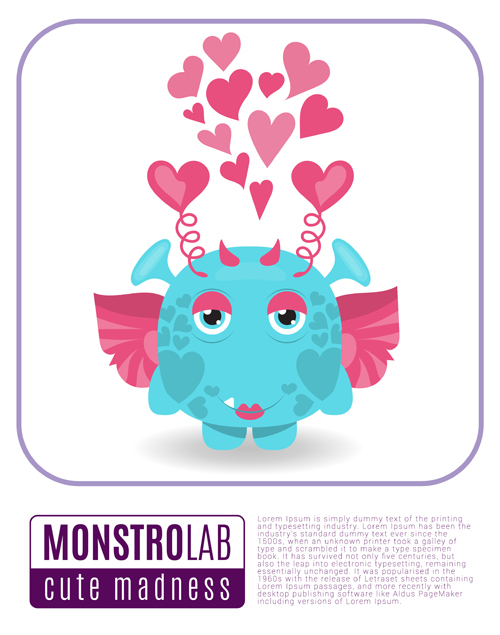 Cartoon madness monster with text box vector 11 text monster madness cartoon box   