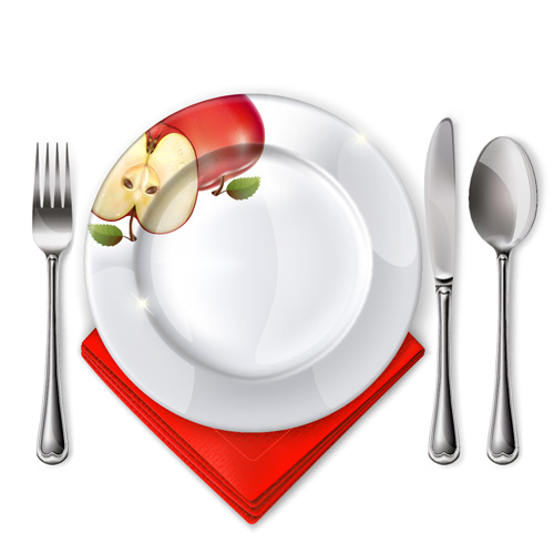 Tableware with empty plate vector 12 Tableware plate empty   