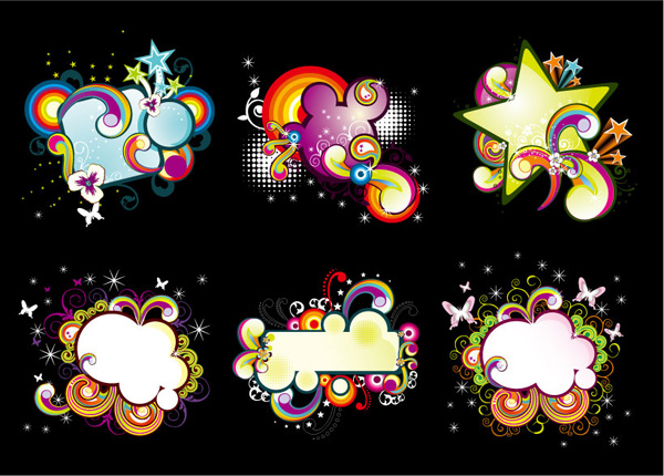 Trends in the floral dialog frames vector trend pattern dialog   