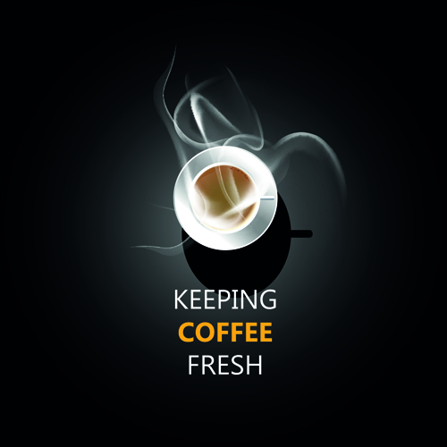 Dark background with fresh coffee cup vector design dark background cup coffee cup coffee background   