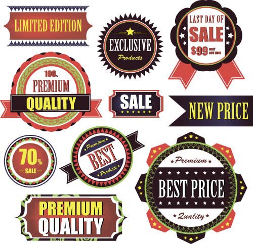 Premium quality with sale labels and badge vector 03 sale quality premium labels badge   