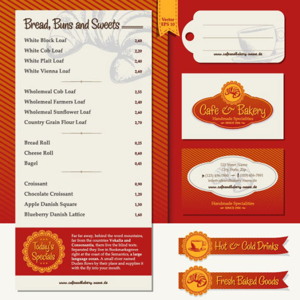 Menu restaurant corporate identity and labels vector 04 restaurant menu labels label identity corporate   