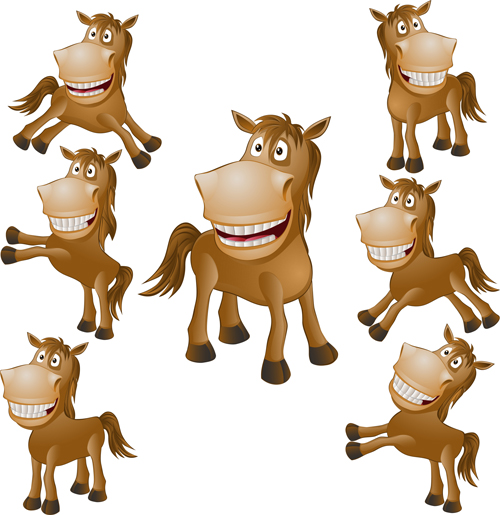 Funny cartoon horses vector graphics funny cartoon   