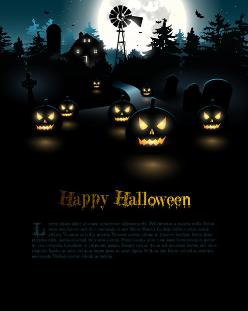 Happy Halloween backgrounds vector set 02 happy halloween backgrounds background   