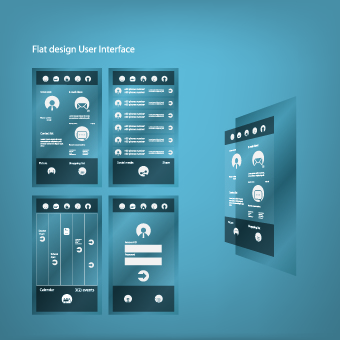 Business style flat user interface vector user interface style interface business   