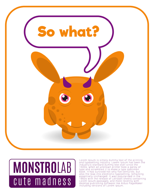 Cartoon madness monster with text box vector 16 text monster madness cartoon box   