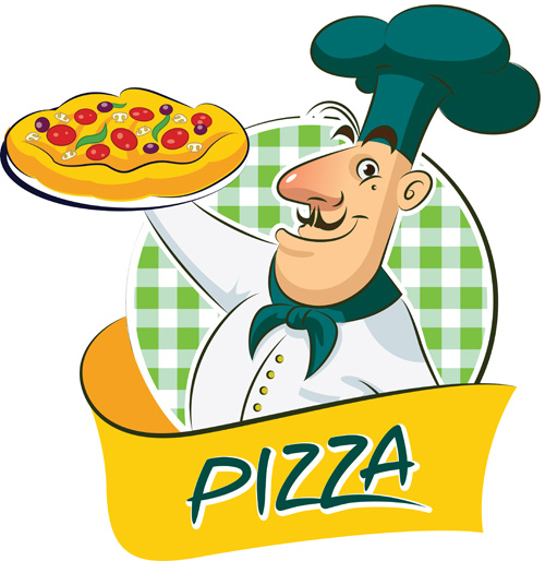 Set of Chef with pizza design vector 02 pizza chef   