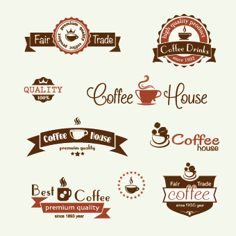 Modern Coffee Label vector set 02 modern label coffee   