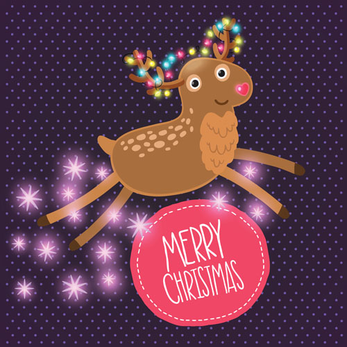 Christmas cute deer vector material 10 material deer cute christmas   