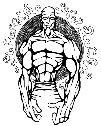 muscle with man vector sun old man muscle characters black and white   