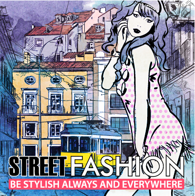 Street stylish everywhere hand drawing background vector 20 stylish street Hand drawing background   