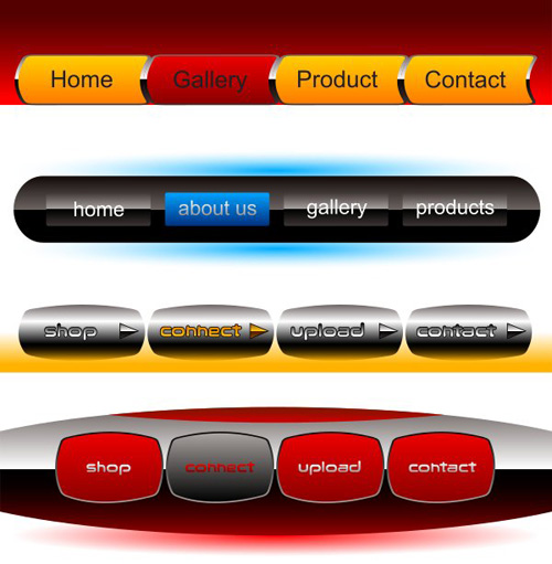 Company website menu buttons vector collection 14 website menu company collection buttons   