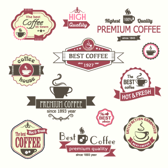 Modern Coffee Label vector set 04 modern label coffee   
