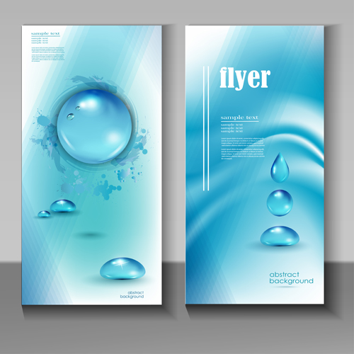 Creative water flyer cover vector material 04 water flyer creative cover   