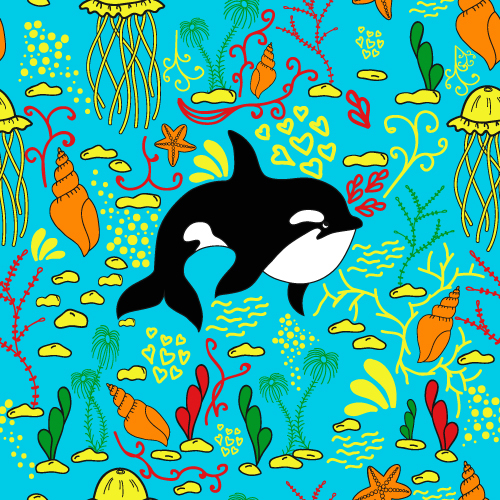 Dolphin with sea seamless pattern vector 05 seamless sea pattern dolphin   
