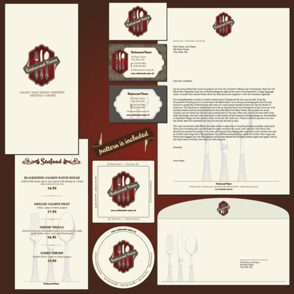 Menu restaurant corporate identity and labels vector 01 restaurant menu labels label identity corporate   