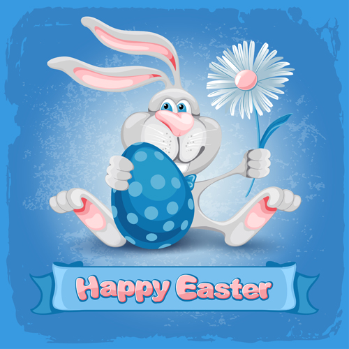 Happy easter bunny background vector graphic 02 vector graphic happy easter bunny   