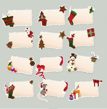 Paper christmas cards creative vector set paper christmas cards   