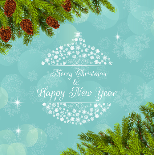 Christmas background with pine branches vector graphics 02 pine graphics christmas branches background   