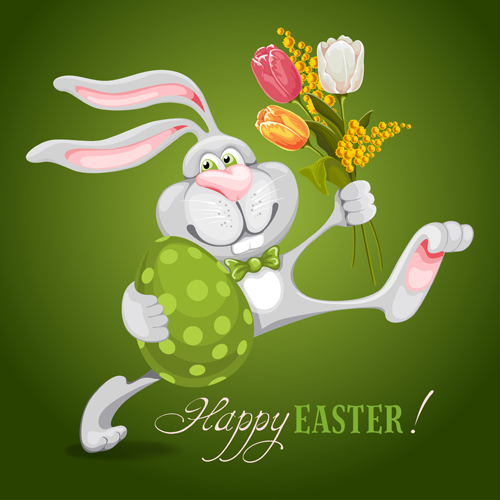 Happy easter bunny background vector graphic 01 vector graphic happy easter bunny background vector background   