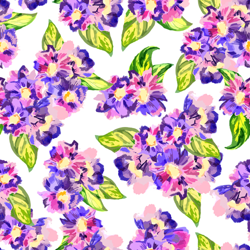 Beautiful watercolor flower pattern seamless vector 02 seamless pattern flower pattern flower beautiful   