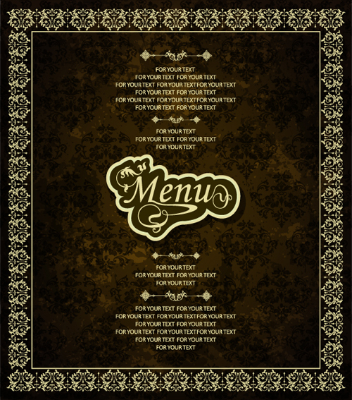 Vintage golden coffee house menu design vector 02 menu house golden coffee   