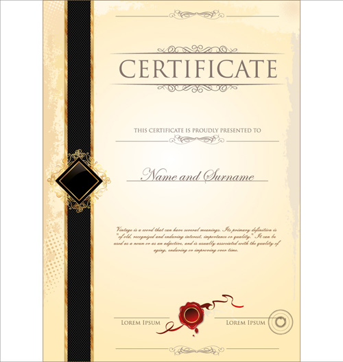 Cover of Certificate design template vector 04 template cover certificate   