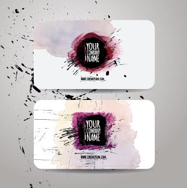 Watercolor grunge business cards vector material 04 watercolor vector material business cards business card business   