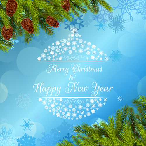 Christmas background with pine branches vector graphics 01 pine graphics christmas branches background   