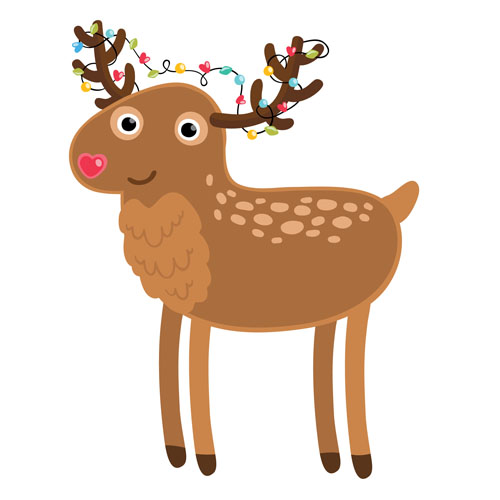 Christmas cute deer vector material 01 material deer christmas   