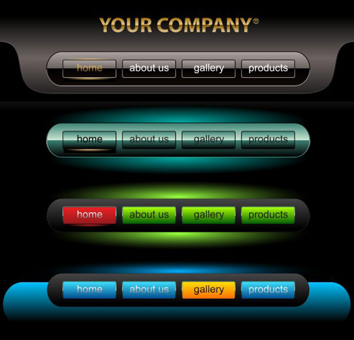 Company website menu buttons vector collection 11 website menu company collection buttons   