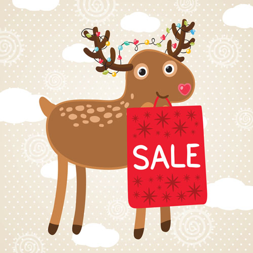 Christmas cute deer vector material 11 material deer cute christmas   