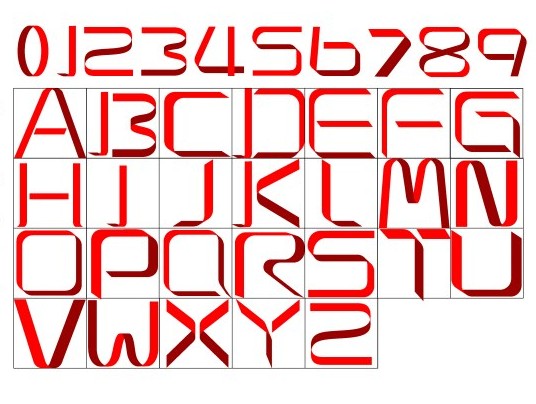 Red ribbon alphabet with number vector ribbon reed number alphabet   