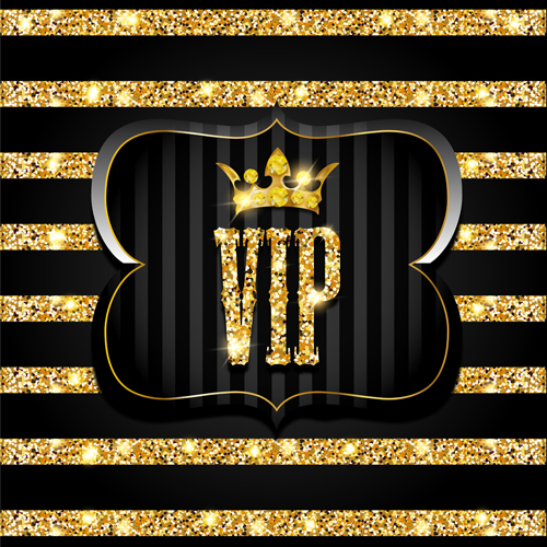 Golden with black VIP invitation card background vector 05 vip invitation   
