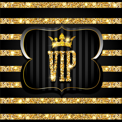 Golden with black VIP invitation card background vector 05 vip invitation   