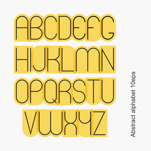 Creative Alphabets design vector set 13 creative alphabet   