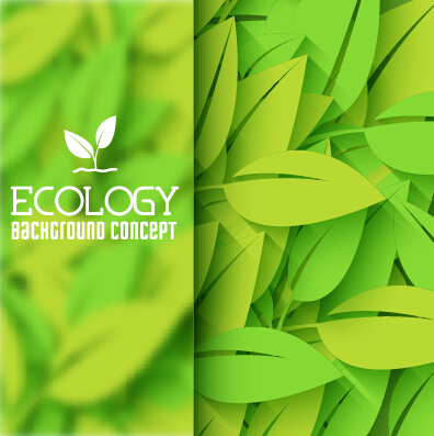 Ecology green leaf shiny background vector shiny Green Leaf green ecology background vector   