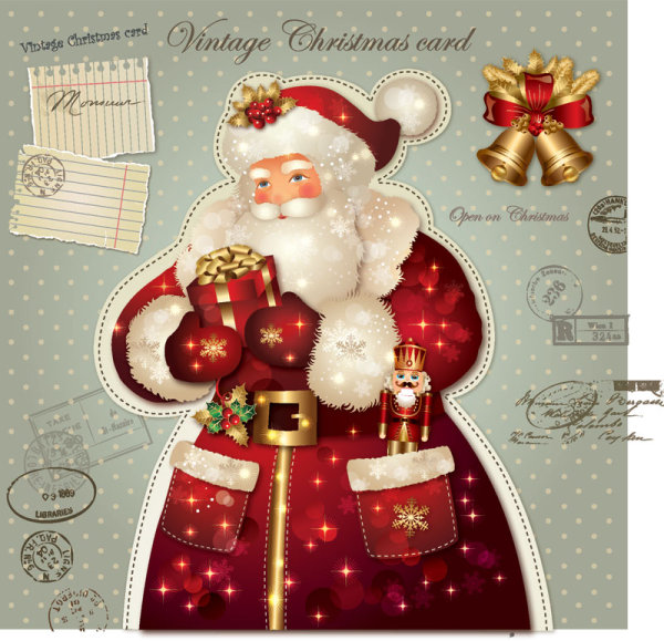 ornate greeting card of Santa Claus vector graphics 10 santa ornate greeting Claus card   