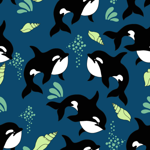 Dolphin with sea seamless pattern vector 06 seamless sea pattern dolphin   