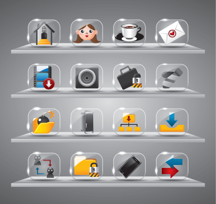 Cute glass icons vector graphics 03 icons glass cute   