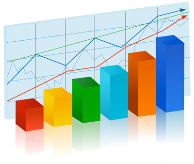 Statistical chart elements vector graph column   