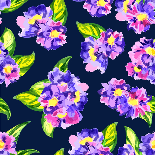 Beautiful watercolor flower pattern seamless vector 01 watercolor seamless pattern flower pattern flower beautiful   