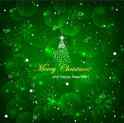 Shiny christmas tree with green background vector 02 shiny christmas tree christmas background   