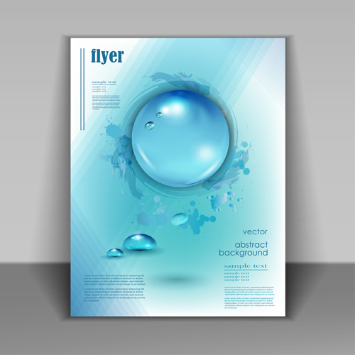 Creative water flyer cover vector material 03 flyer creative cover   