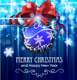 Dream blue christmas with new year shiny background art 01 shiny new year dream christmas   