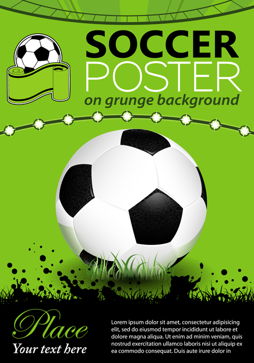 Delicate soccer poster background vector graphics 02 Soccer poster background poster delicate background vector background   