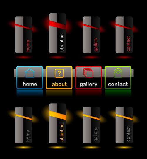 Company website menu buttons vector collection 12 website menu company collection buttons   